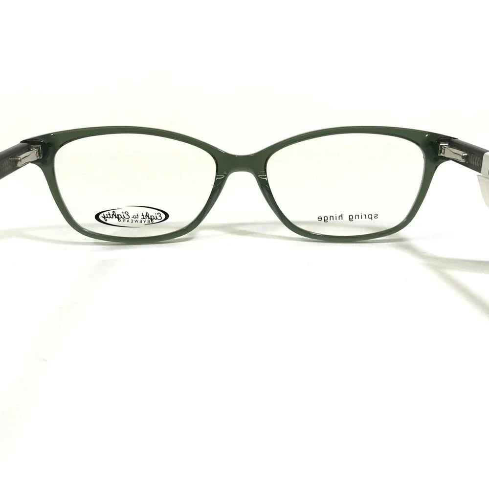 Eight to Eighty Eyeglasses Frames JOY Green Clear Cat Eye Full Rim 52-16-140